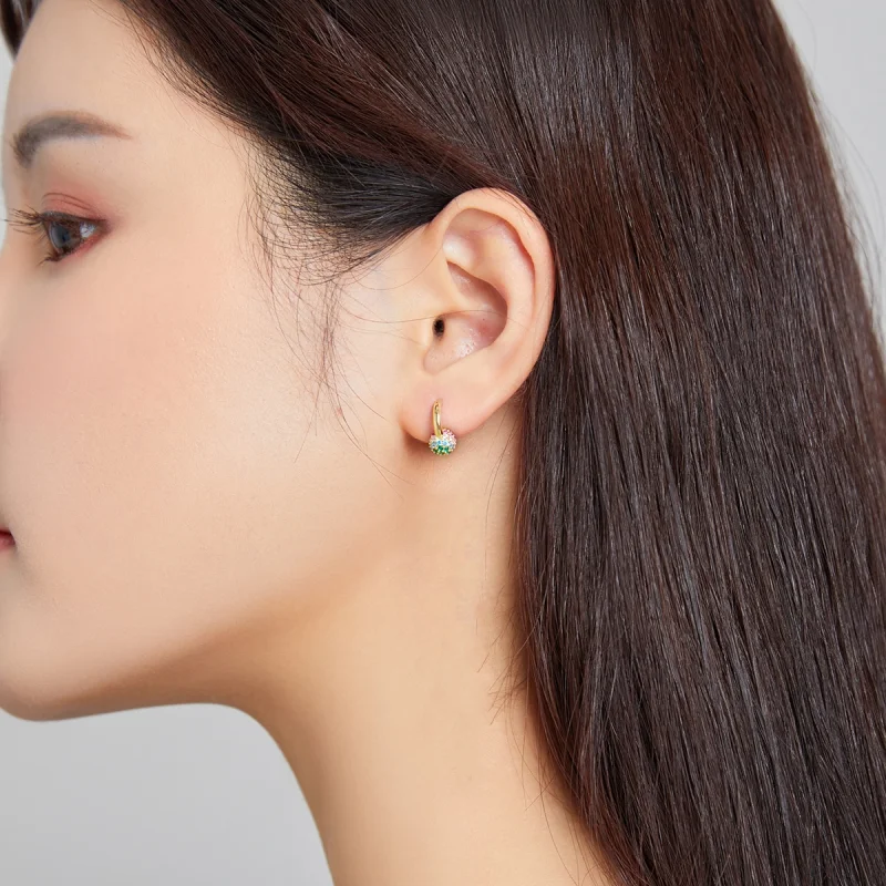 (image for) Pandora Style Rainbow Ball Hoop Earrings - SCE1100 - View 4