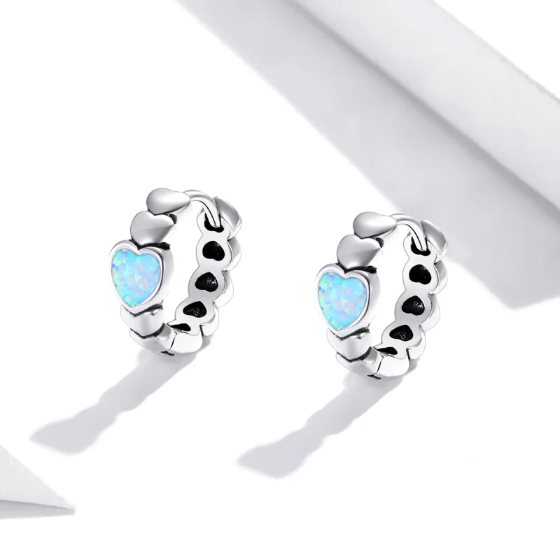 (image for) Pandora Style Rainbow Love Hoop Earrings - SCE1137 - View 4