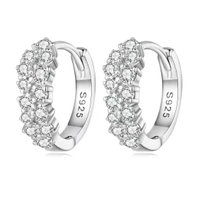 Pandora Style Refined Zircon Hoop Earrings - BSE730 Pandora Style Refined Zircon Hoop Earrings - BSE730