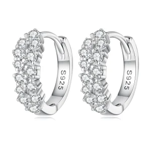 (image for) Pandora Style Refined Zircon Hoop Earrings - BSE730