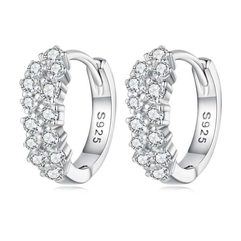 (image for) Pandora Style Refined Zircon Hoop Earrings - BSE730 - Product Image