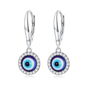 Pandora Style Resin Devil Eye Hoop Earrings - BSE638 (image for) Pandora Style Resin Devil Eye Hoop Earrings - BSE638