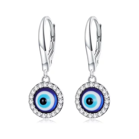 Pandora Style Resin Devil Eye Hoop Earrings - BSE638
