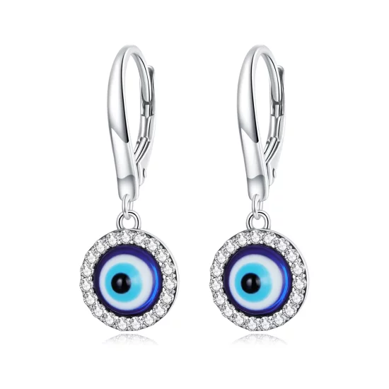 Pandora Style Resin Devil Eye Hoop Earrings - BSE638