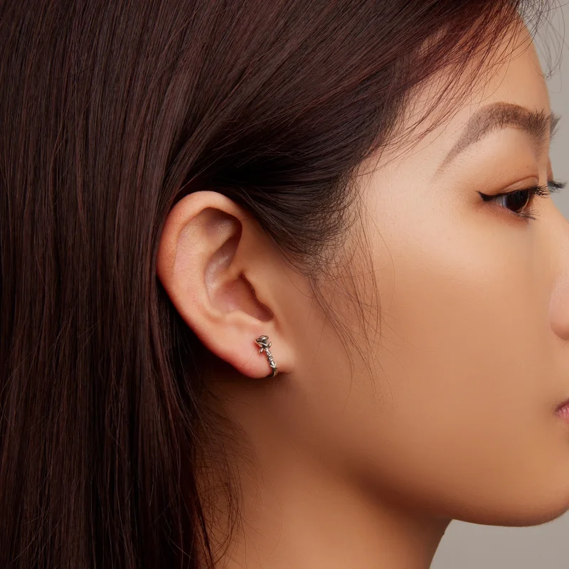 (image for) Pandora Style Roses Hoop Earrings - BSE716 - View 7