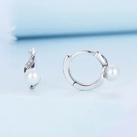 Pandora Style Shell Beads Hoop Earrings - BSE710 Pandora Style Shell Beads Hoop Earrings - BSE710