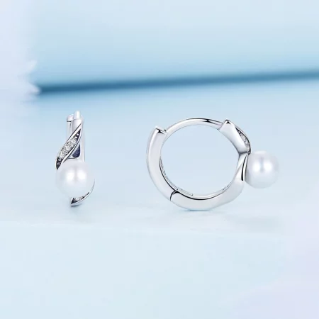 Pandora Style Shell Beads Hoop Earrings - BSE710