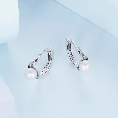 Pandora Style Shell Beads Hoop Earrings - BSE710