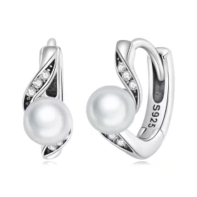Pandora Style Shell Beads Hoop Earrings - BSE710 Pandora Style Shell Beads Hoop Earrings - BSE710