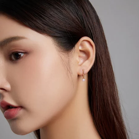 Pandora Style Shell Beads Hoop Earrings - SCE1257