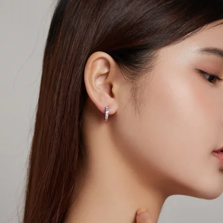 Pandora Style Shine Hoop Earrings - SCE1166-A