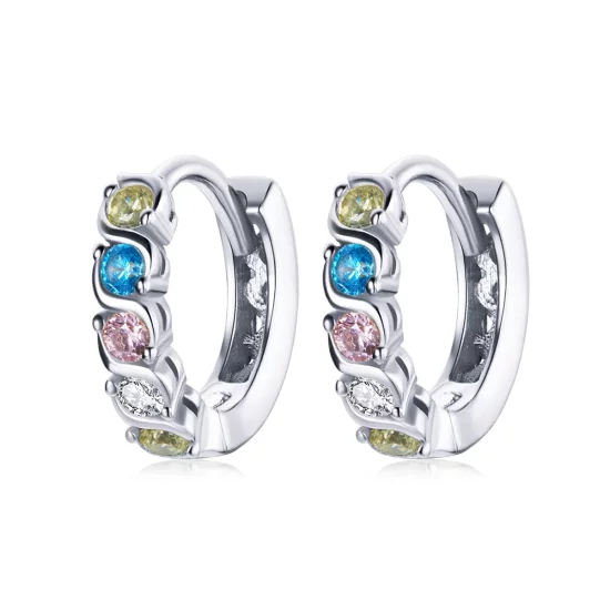 Pandora Style Shine Hoop Earrings - SCE1166-A