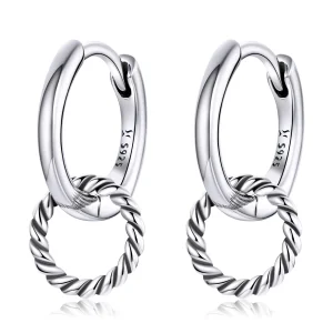 (image for) Pandora Style Shuanghuan Hoop Earrings - SCE1199