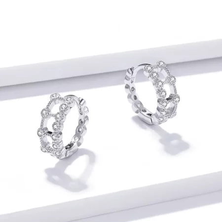 Pandora Style Simple Double Layer Hoop Earrings - BSE458