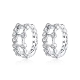 Pandora Style Simple Double Layer Hoop Earrings - BSE458 Pandora Style Simple Double Layer Hoop Earrings - BSE458