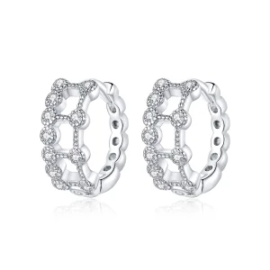 (image for) Pandora Style Simple Double Layer Hoop Earrings - BSE458
