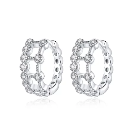 Pandora Style Simple Double Layer Hoop Earrings - BSE458