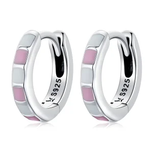 (image for) Pandora Style Simple Grid Hoop Earrings - SCE1372