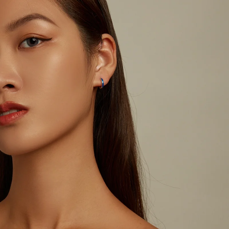 (image for) Pandora Style Simple Hoop Earrings - SCE1360 - View 6