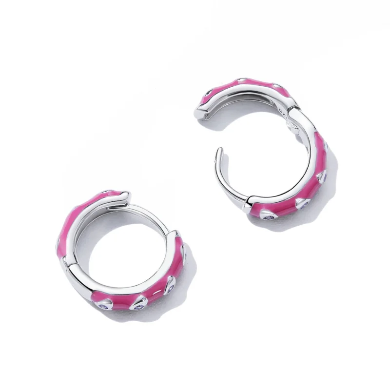 (image for) Pandora Style Simple Love Hoop Earrings - BSE595 - View 3