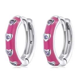 Pandora Style Simple Love Hoop Earrings - BSE595 Pandora Style Simple Love Hoop Earrings - BSE595