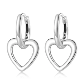 Pandora Style Simple Love Hoop Earrings - SCE1394 Pandora Style Simple Love Hoop Earrings - SCE1394