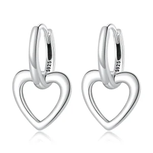 (image for) Pandora Style Simple Love Hoop Earrings - SCE1394