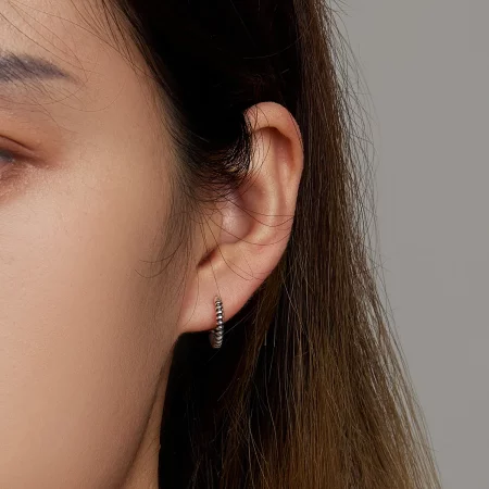 Pandora Style Simple Thread Hoop Earrings - SCE1423