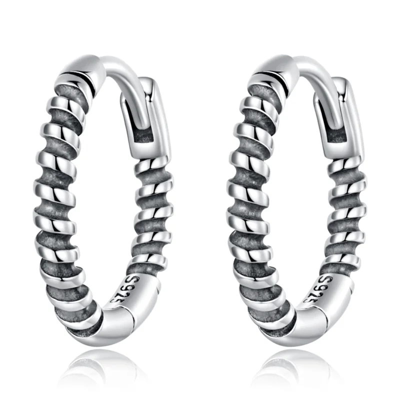 (image for) Pandora Style Simple Thread Hoop Earrings - SCE1423 - Product Image
