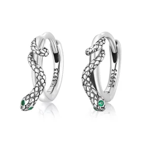 Pandora Style Spirit Snake Hoop Earrings - SCE1357 Pandora Style Spirit Snake Hoop Earrings - SCE1357