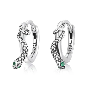 (image for) Pandora Style Spirit Snake Hoop Earrings - SCE1357