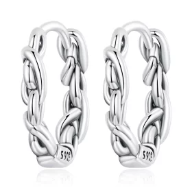 Pandora Style Twisted Rope Hoop Earrings - SCE1432 Pandora Style Twisted Rope Hoop Earrings - SCE1432