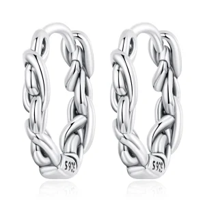 (image for) Pandora Style Twisted Rope Hoop Earrings - SCE1432
