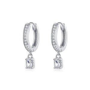 (image for) Pandora Style Zircon Love Hoop Earrings - BSE157