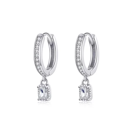 Pandora Style Zircon Love Hoop Earrings - BSE157