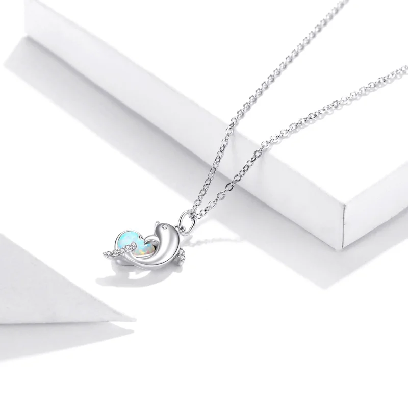 (image for) Pandora Style Dolphin Elf Necklace - SCN412 - View 2