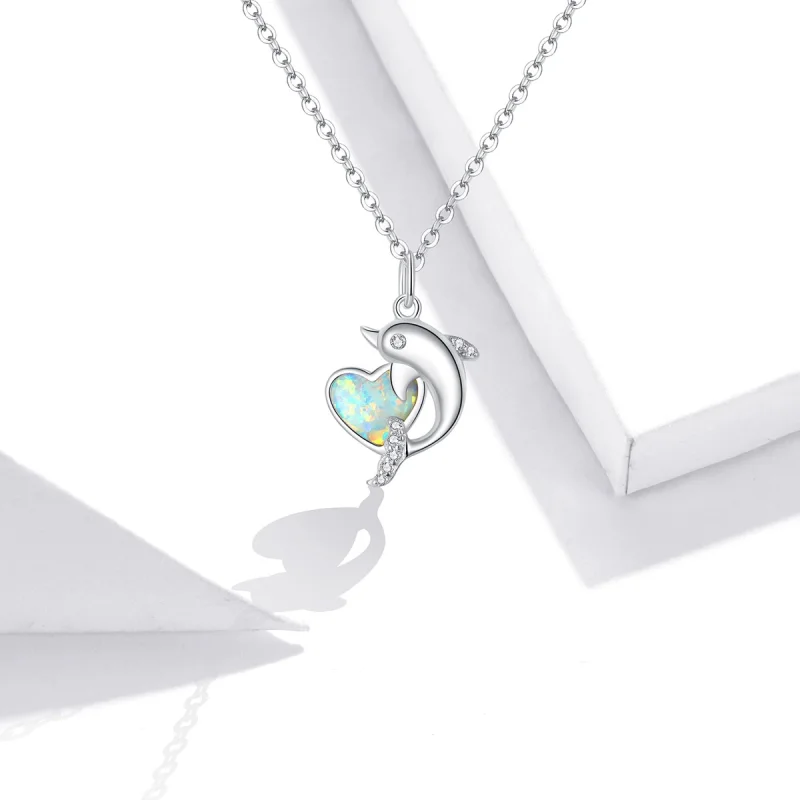 (image for) Pandora Style Dolphin Elf Necklace - SCN412 - View 5