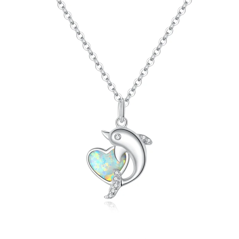 (image for) Pandora Style Dolphin Elf Necklace - SCN412 - Product Image