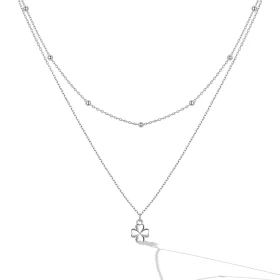 Pandora Style Double Clover Necklace - SCN481 Pandora Style Double Clover Necklace - SCN481