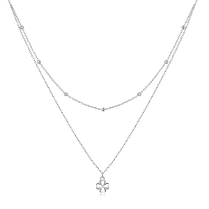 (image for) Pandora Style Double Clover Necklace - SCN481