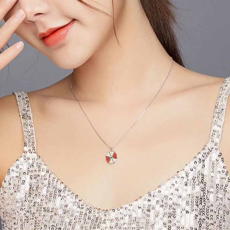 (image for) Pandora Style Dynamic Basketball Necklace - BSN203 - View 8