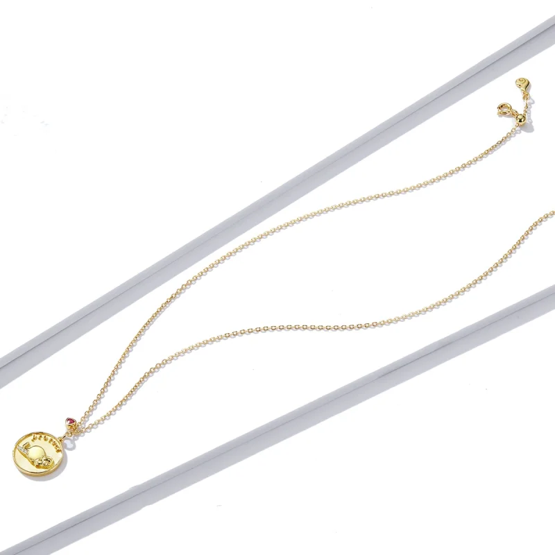 (image for) Pandora Style Elephant Relief Necklace - BSN173 - View 4