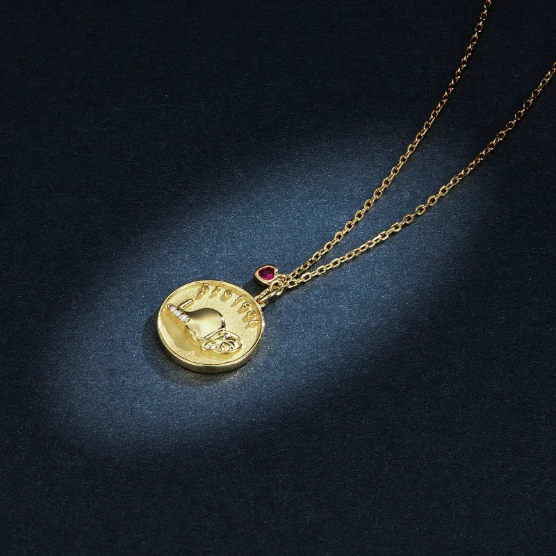 (image for) Pandora Style Elephant Relief Necklace - BSN173 - View 5