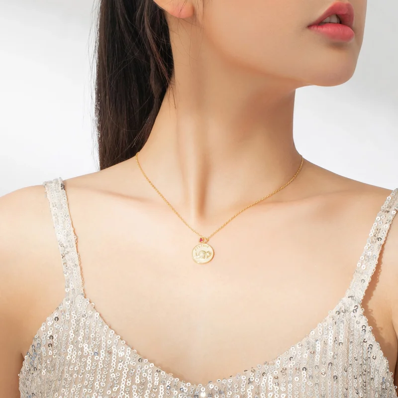 (image for) Pandora Style Elephant Relief Necklace - BSN173 - View 8