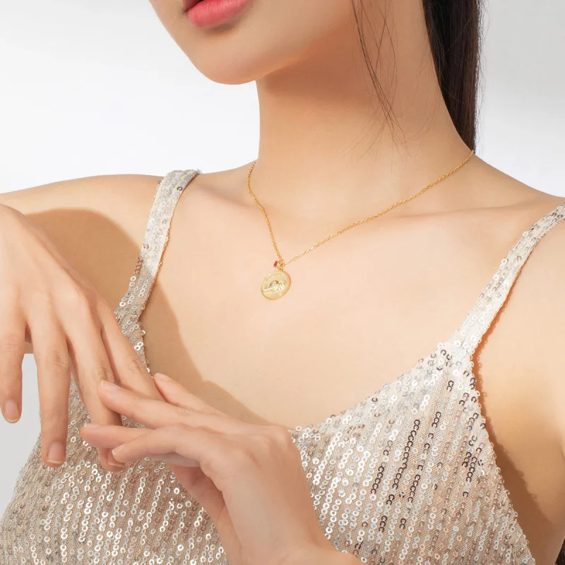 (image for) Pandora Style Elephant Relief Necklace - BSN173 - View 9