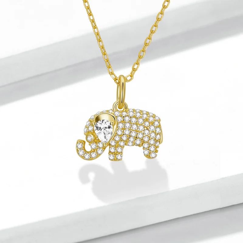 (image for) Pandora Style Exquisite Elephant Necklace - BSN239-B - View 2