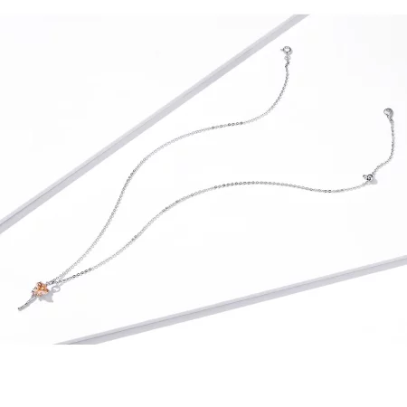 Pandora Style Graceful Rose Necklace - BSN190