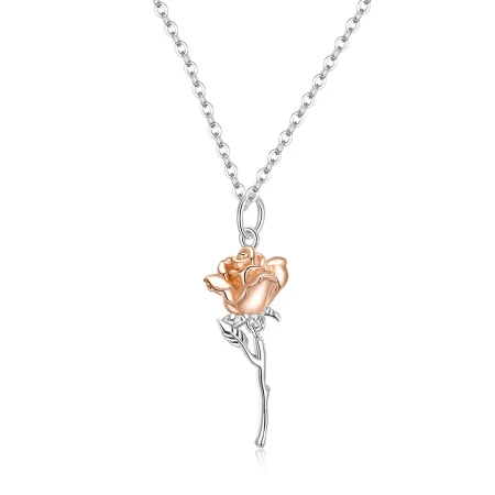 Pandora Style Graceful Rose Necklace - BSN190