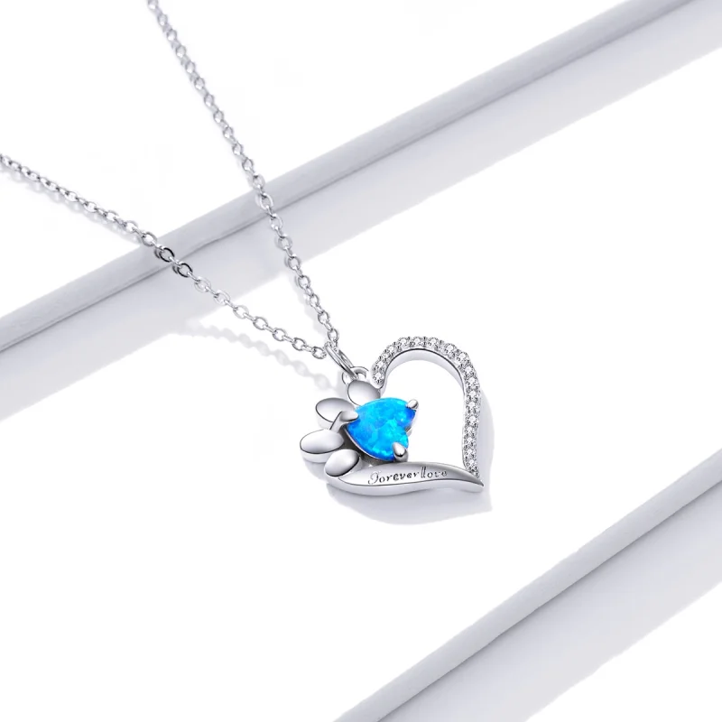 (image for) Pandora Style Heart Marks Necklace - BSN225 - View 3