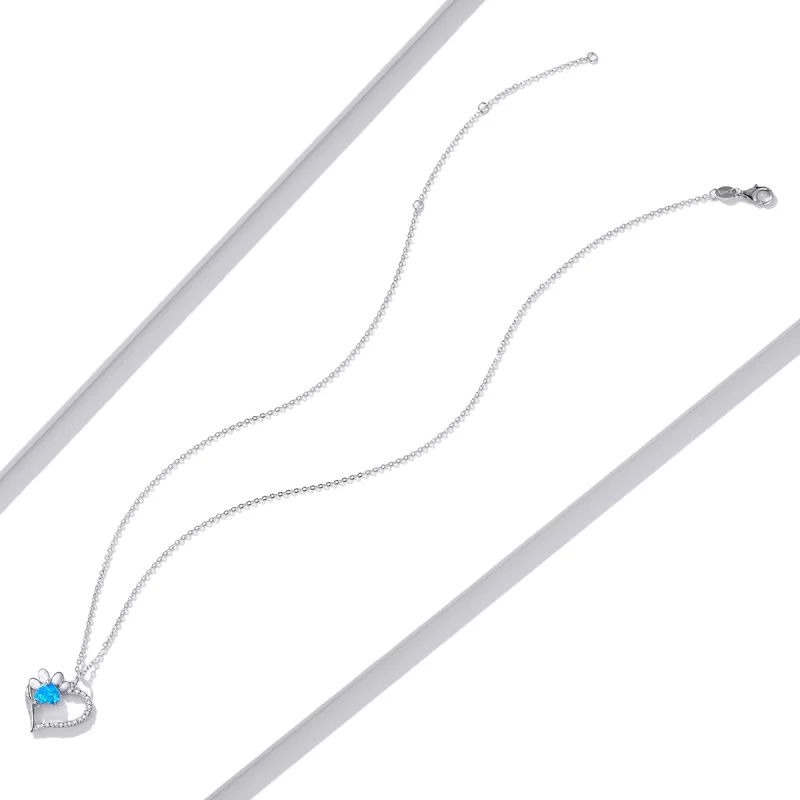 (image for) Pandora Style Heart Marks Necklace - BSN225 - View 5